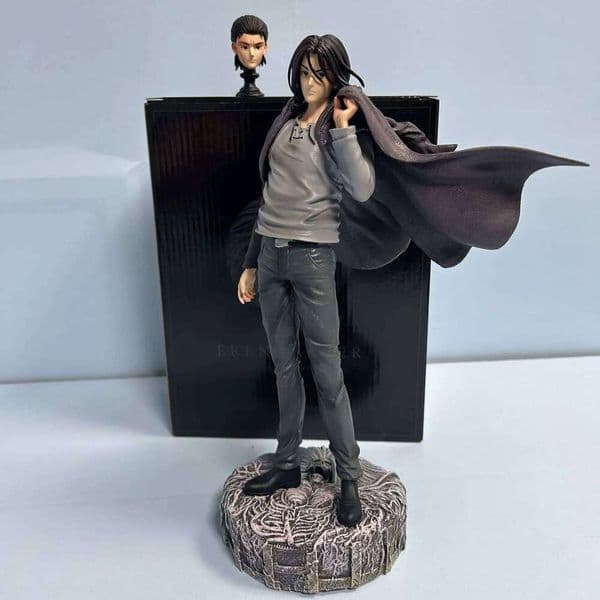 2026 New New 30Cm Anime Attack On Titan Eren Jaeger Standing Suit Dress Up Interchangeable Head Model Toy Gift Action Figure C260309 Toy