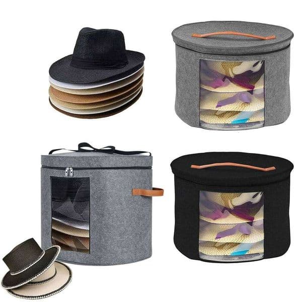 Hat Storage Box Foldable Pop Up Clothes Scarf Children's Toys Dustproof Organizer Case Portable Adjustable Shoulder Strap 26W0310