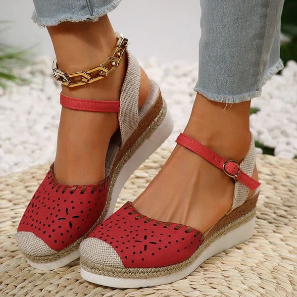 Women Closed Toe Wedge Sandals Fashion Espadrilles Platform Sandals Summer Buckle Strap Gladiator Shoes Woman Sandalias De Mujer 260309
