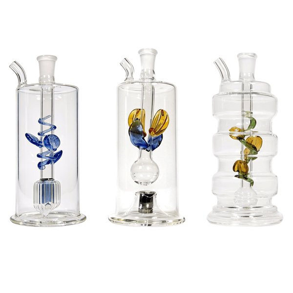 Mini 5 Inches Water Bubblers Glass Pipes with 10mm Male Oil Burner Smoking Hand Pipe Hookahs Recycler Travel Using Bongs