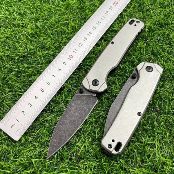 Mini 6105 KVT Pocket Folding Knife 3.1" D2 Drop Point Blade, Cerakote Aluminum Handles