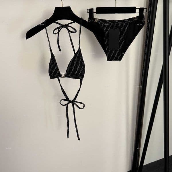 New split-body set women swimsuit summer lady bikini women designer clothes letter tie underwear+triangular shorts A639X13N239