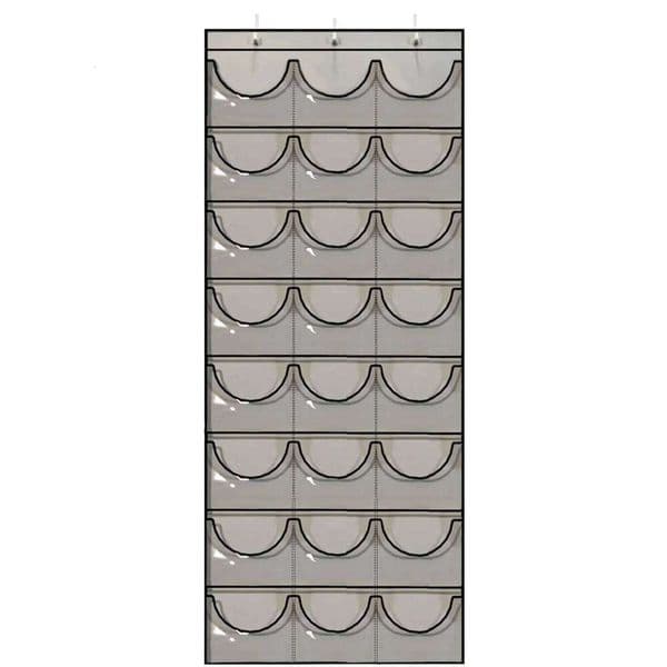 Rack 24 Pockets Display Baseball Caps Collection Organizer Holder Large Clear Hat Storage Clips with 2 Hooks 26W0310