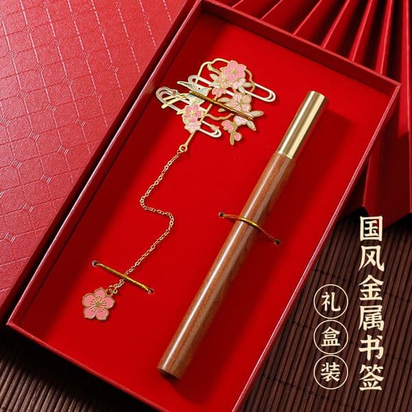 Chinese style metal bookmark creative antique signature pen cultural tourism attraction library souvenir teacher s gift