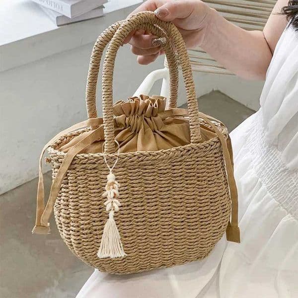 Women Summer Straw Rattan Woven Handbags Small Clutch Ladies Basket Beach Bag Vacation Travel Shopping Totes Purse Bolsos H260310
