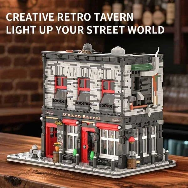 Tavern Antique Shop Building Blocks MOC City Street Scene Architectural Model Bricks Desktop Ornaments Kids Educational DIY Toys C260326