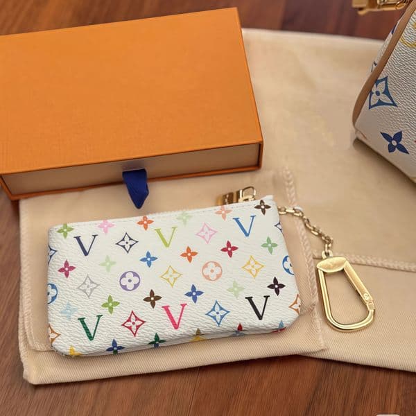 Designer Keychain Wallet Key Chain Hang Bag Charm Keyring Keychains hang Leather Designers Women Men Coin Purse Alloy Pendant Key Ring with box