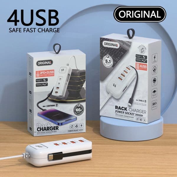 Hot Sales With Retail Box Charger Wall Adapter 4 Ports Usb Wall Charger 2pd with 2usb Wall Phone Charger