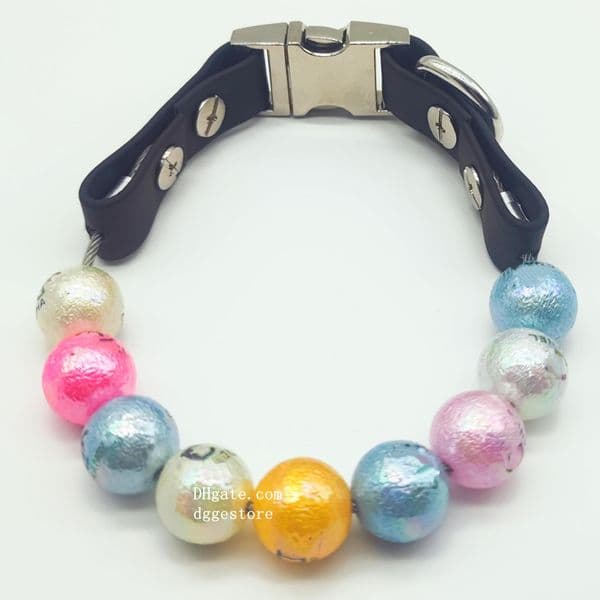 Designer Dogs Collar Cat Pearl Collars, Cute Fashion Pet PU Leather Collars Necklace for Small Dog Pets Wedding Birthday Party Luxurious Dogs Birthday Gift Multi B282