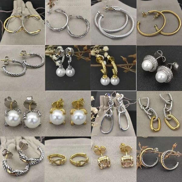 2025 New High Quality Fashion DY Jewelry Retro Versatile Women's Earrings Valentine's Day Gift