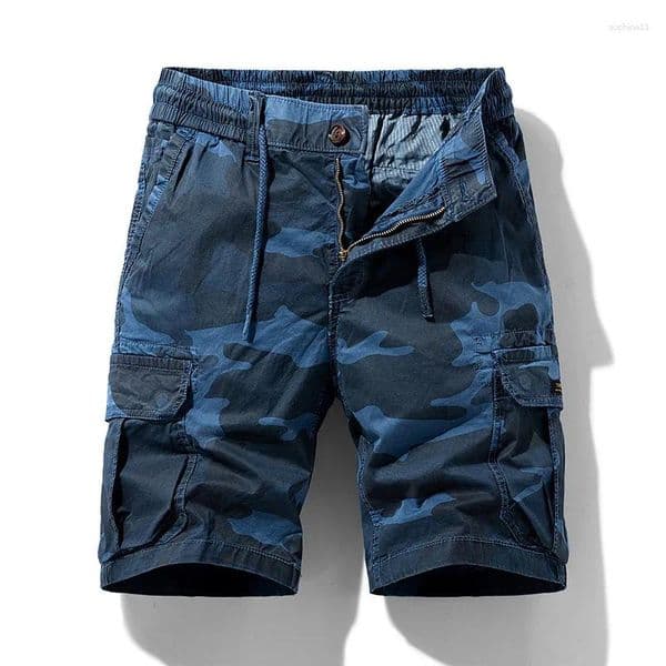 Men's Shorts Summer Fashion American Casual Trendy Outdoor Sports Knee Length Straight Camouflage Wide Leg Loose Male Clothes