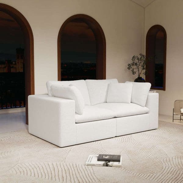 78.8*39.4"Modular sectional sofa seat,Upholstered compressed couch for living room,Bedroom,Apartment,No assembly required,2PC free combination,Plush corduroy