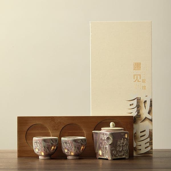 Bestseller Dunhuang high-end Zen-style one pot and two cups, vintage tea set, single master tasting cup, personal cup ddmySat