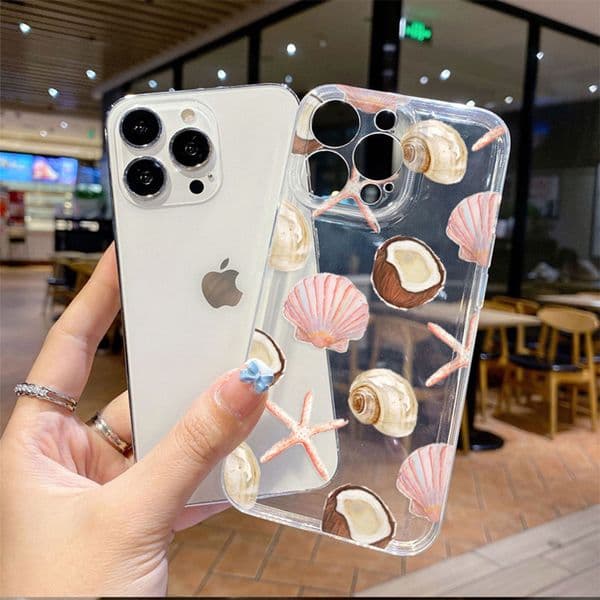 Quad Airbag Phone Case For Iphone 17 16 15 14 13 Pro 12 11 Max Plus 16Pro Transparent 17Promax Phone Case 17Pro Painted 15Pro 16Promax Cover Soft 14Pro 12Promax Shell