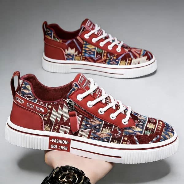 2026 Printed Canvas Men's Sport Shoes - Spring Breathable Fashion Design - Casual Sports Shoes - Men's Lightweight And Soft Sole - Casual Shoes