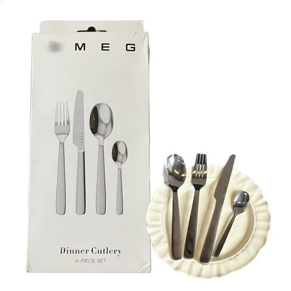 4 pcs Western tableware fork spoon fork stainless steel fork spoon Western tableware polishing set gift giveaway kitchen 260306
