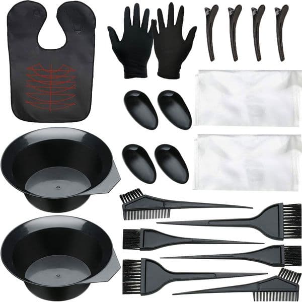 23Pcs/set Hair Dyeing Tool Set Disposable Hair Dyeing Bowl Comb Perm And Dye Cape Magnetic Hair Dyeing Brush