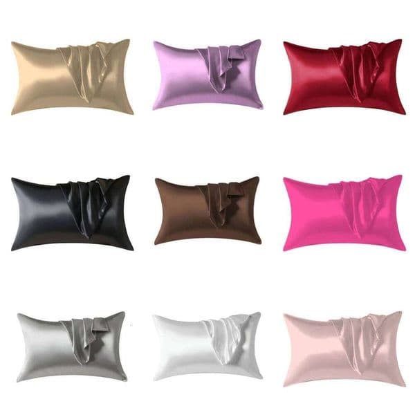 Kuup 2pcs Pillowcases Cover Silky Satin Hair Beauty Cases Comfortable Pillow Case Home Decor 26Y0311