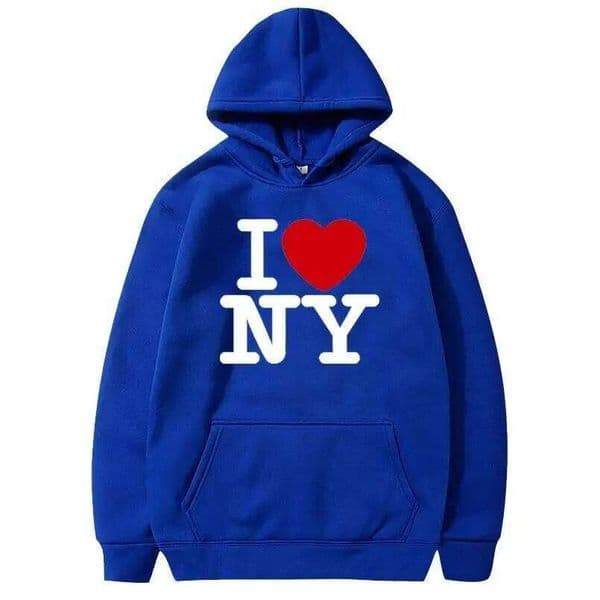 I Love New York Pritned Hoodies Men's and Women's Fashion Casual Hooded Pullover Street Hip Hop Clothing C260311