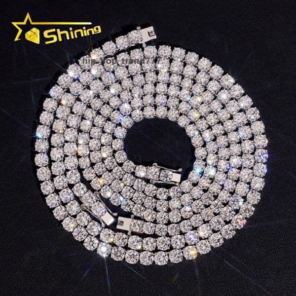 Hip Hop Jewelry Classic Prong Setting Top Quality 10k Rose Gold Lab Grown Diamond Tennis Chain
