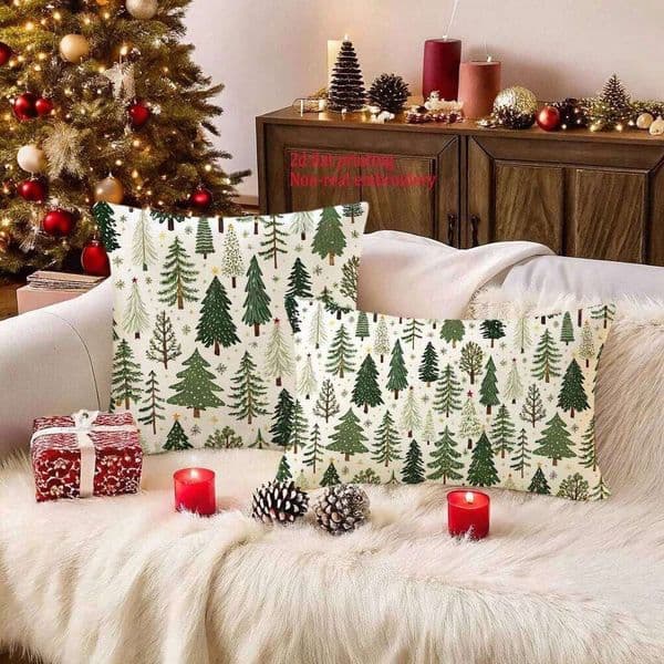 Pillow Case Christmas Tree-Printed Pillowcases: Festive Decor for Your Home! Sofa cushion cover, New Year home decoration 26Y0311