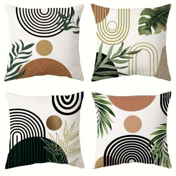 Bohemian home decoration pillowcase geometric leaf pattern printing pillow living room sofa cushion cover 26Y0311