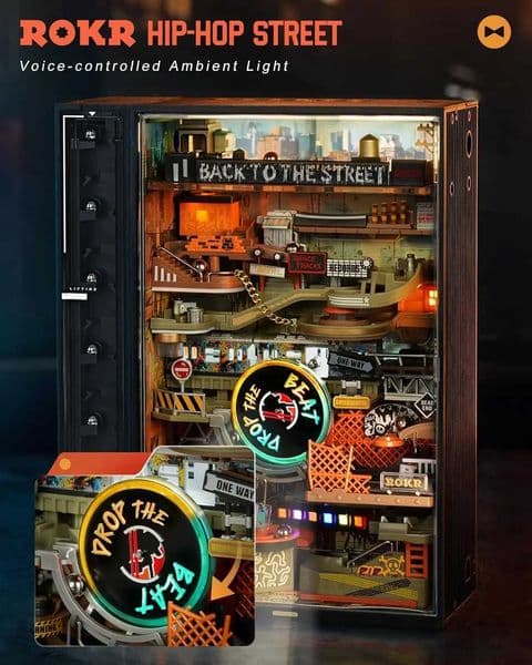 Robotime Rokr Marble Run Model Kits Hip-hop Street Gaming Decor Desk Decoration Parallel World MR03S 134pcs For Adult X2603251