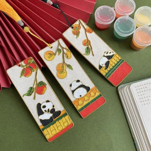 Cloisonn enamel painting DIY bookmark souvenir group activity Cloisonn Chinese style intangible cultural heritage handicraft 260311