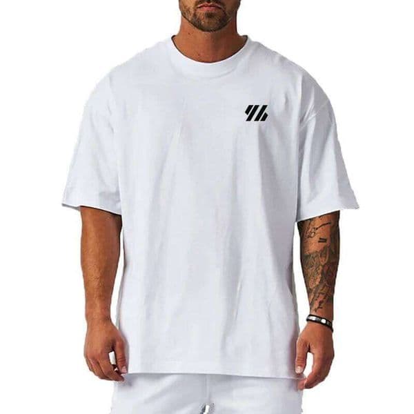T Summer Cotton Loose Oversized Half Sleeve Running T Shirt Men Sports Casual Fitness T-shirts O-neck Gym Clothing Workout Tees T260311