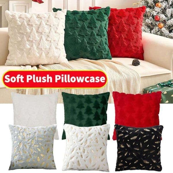 Christmas Decorative Plush Case Winter Warm Fluffy Sleeping Pillowcase Home Cushion Pillow Cover 45*45cm 26Y0311