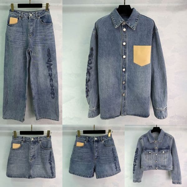 Women High Waisted Wide Leg Jeans Vintage Washed Denim Jacket Street Style A Line Skirts