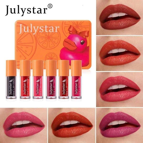 New 6 Color/Sets Velvet Liquid Lipstick Tint Glaze,Plumps/Nourishes Lips,Non-Sticky Nourishing Lipsticks Lip Gloss Skin Care Z260311