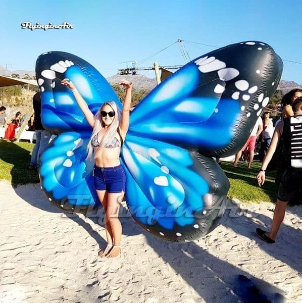 Attractive Walking Inflatable Butterfly Wing Cosplay Props Air Blow Up Butterfly Costume For Parade And Stage Show
