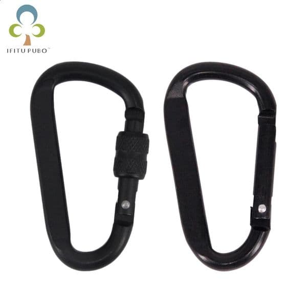7cm Aluminum Alloy Carabiner Black DRing Key Chain Clip Camping Keyring Snap Hook Outdoor Travel Kit GYH 260228