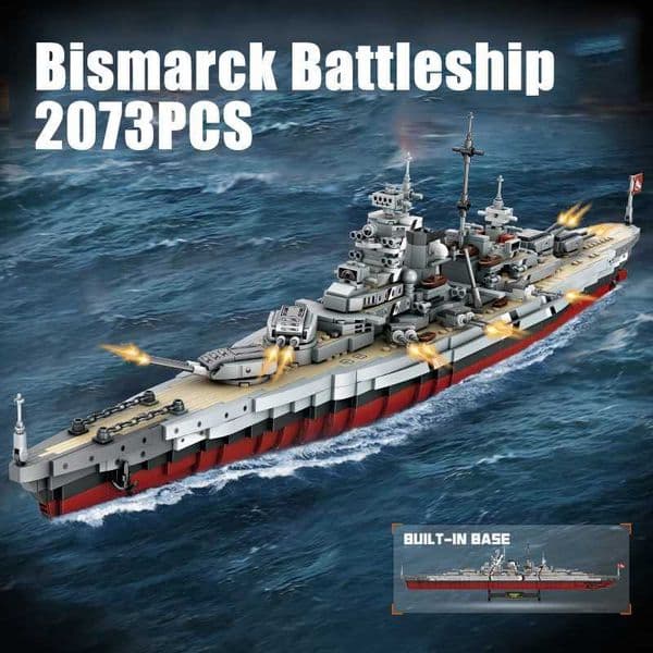 2026 New 2073Pcs Bismarck Battleship Building Blocks Small Particle Bricks Model Toys Collection Desktop Ornaments Boys Adult Gifts Z251209 Free Shipp