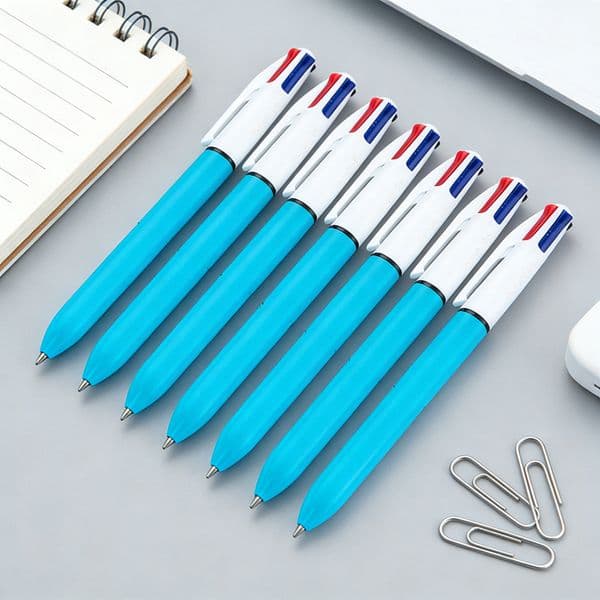 4-in-1 Multicolor Ballpoint Pen | Retractable 4 Color Ball Pen | Blue/Red/Black/Green Ink Office School Stationery