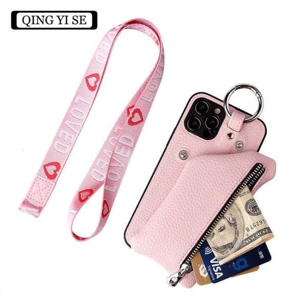 iPhone 17 phone case Apple 17 phone case Suitable for Apple iPhone 11 12 Pro Max coin purse, mini phone leather case, XS protective case with lanyard