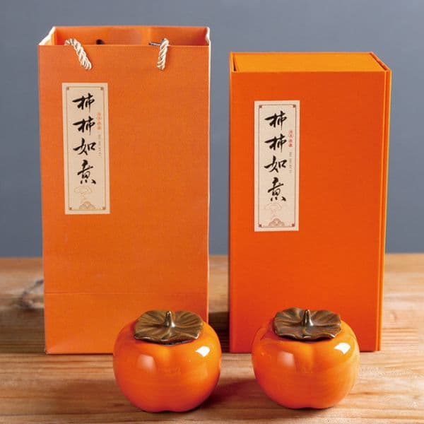 Bestseller Ruyi Portable Tea Storage Persimmon Sealed Canister Jingdezhen Ceramic Wedding Gift Logo Wholesale ddmySat