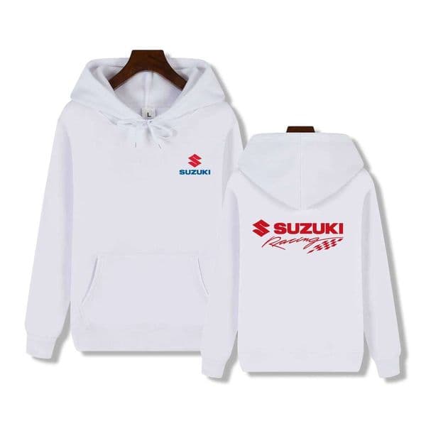 Suzuki brand men's hooded sweatshirt, suitable for sports, fitness, running, motorcycle riding, and street fashion outerwear C260311