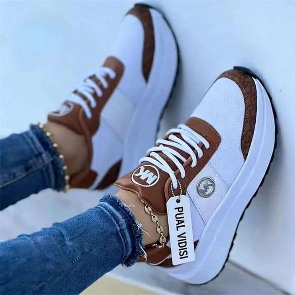 Running Free Shipping Sneaker Designer Womens Casual Wedge Sneakers New Lace-up Mid Heel Large Size Mesh Single Shoes Z260601