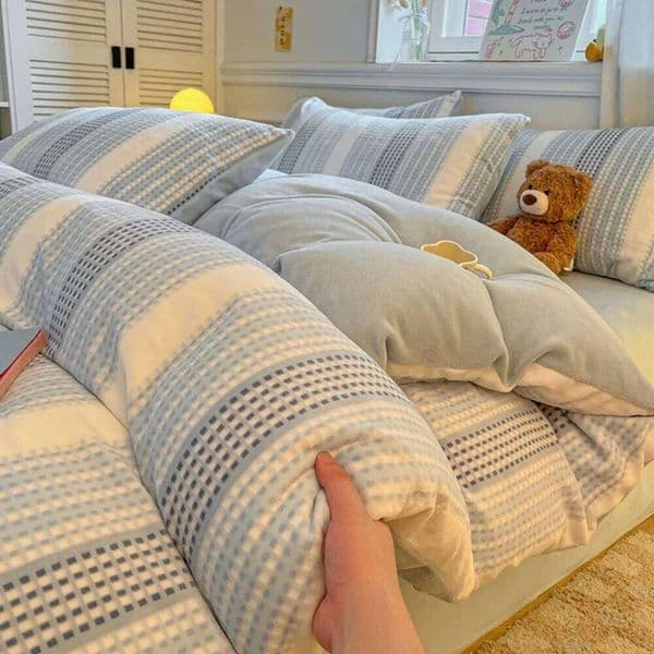 Class A Thickened Milk Velvet Four-Piece Winter Warm Duvet Quilt Cover Bed Sheet Pillowcase Soft Bedding Set S26