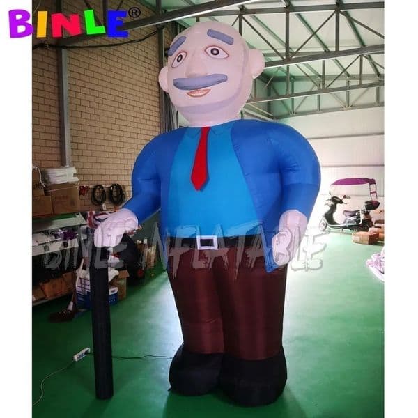 Free delivery Inflatable Abraham model,giant holland cartoons,old man with stick for advertising