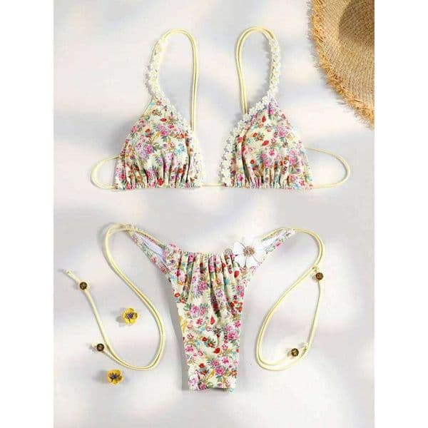 Lace Bikini Paisley Swimsuit Women Sexy Swimwear Female Bikinis Set Push Up Beachwear Bandage Bathing Thong Brazilian Biquini J260312