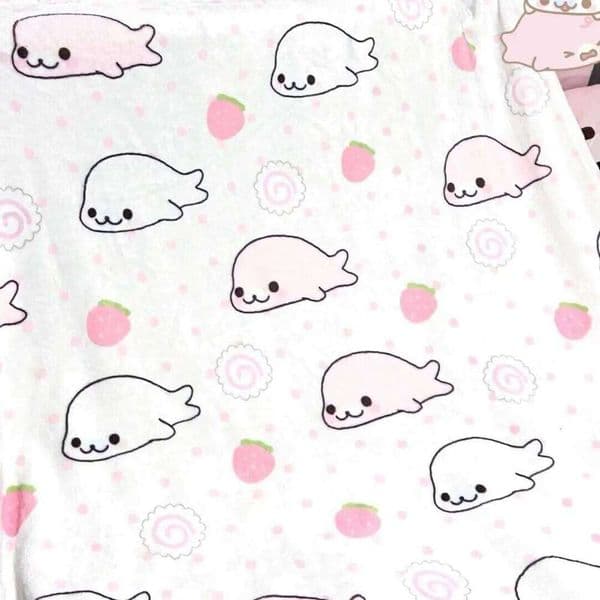 Sesame baby seal cute bed flannel sherpa dormitory nap sofa autumn and winter warm blanket L260601