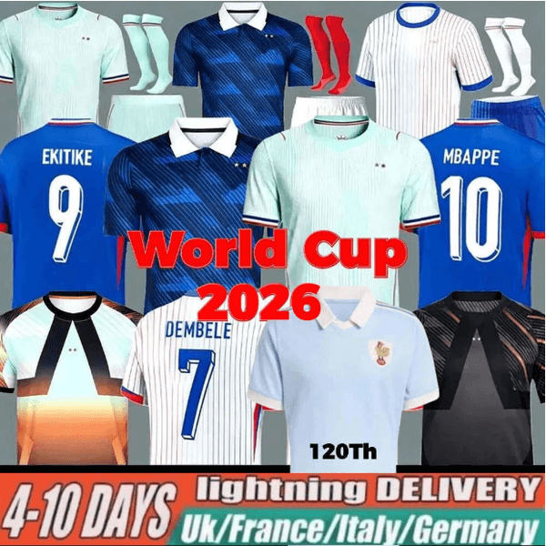 France Jersey 2026 World Cup French Soccer Jereys Final BENZEMA GIROUD GRIEZMANN SALIBA PAVARD KANTE POGBA THURAM 25 26 27 Maillot De Foot Equipe Football Shirt