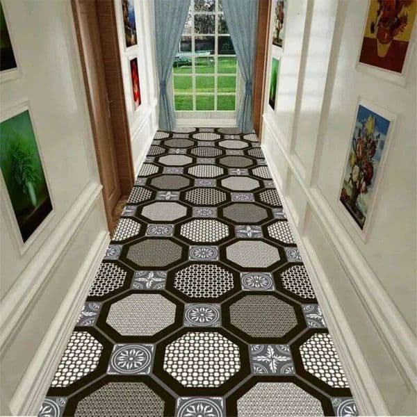 Geometric Pattern Design Runner Vintage European Style Corridor Carpet Non-slip Home Decor Long Rug for Hallway Living Room H260311