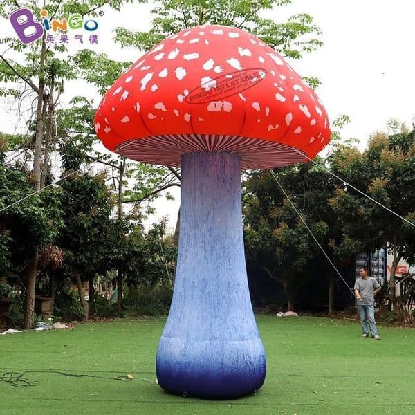 Promotion Price decorative inflatable mushroom with led lights toys sports inflation artificial plants fungus for party event decoration