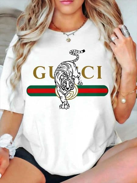 2026 New Letter Printing Short-sleeved Women T-shirt Trendy Temperament Casual Versatile Short-sleeved Clothing HeavyT260312