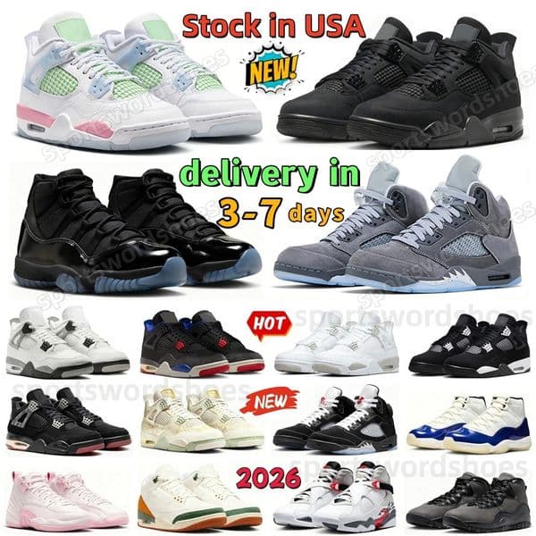 Mens 4 Basketball Shoes Black Cat 4s Sneakers 3 3s 5 5s 11 11s 12 12s Wolf Grey 5s 2026 University Blue White Thunder Gamma Blue Taxi Pine Green Oreo Women Sports Trainers