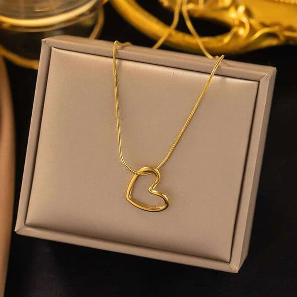 316L Stainless Steel Heart Pendant Necklace For Women Fashion Ladies Gold Color Clavicle Chain High Quality Jewelry Gifts H260311